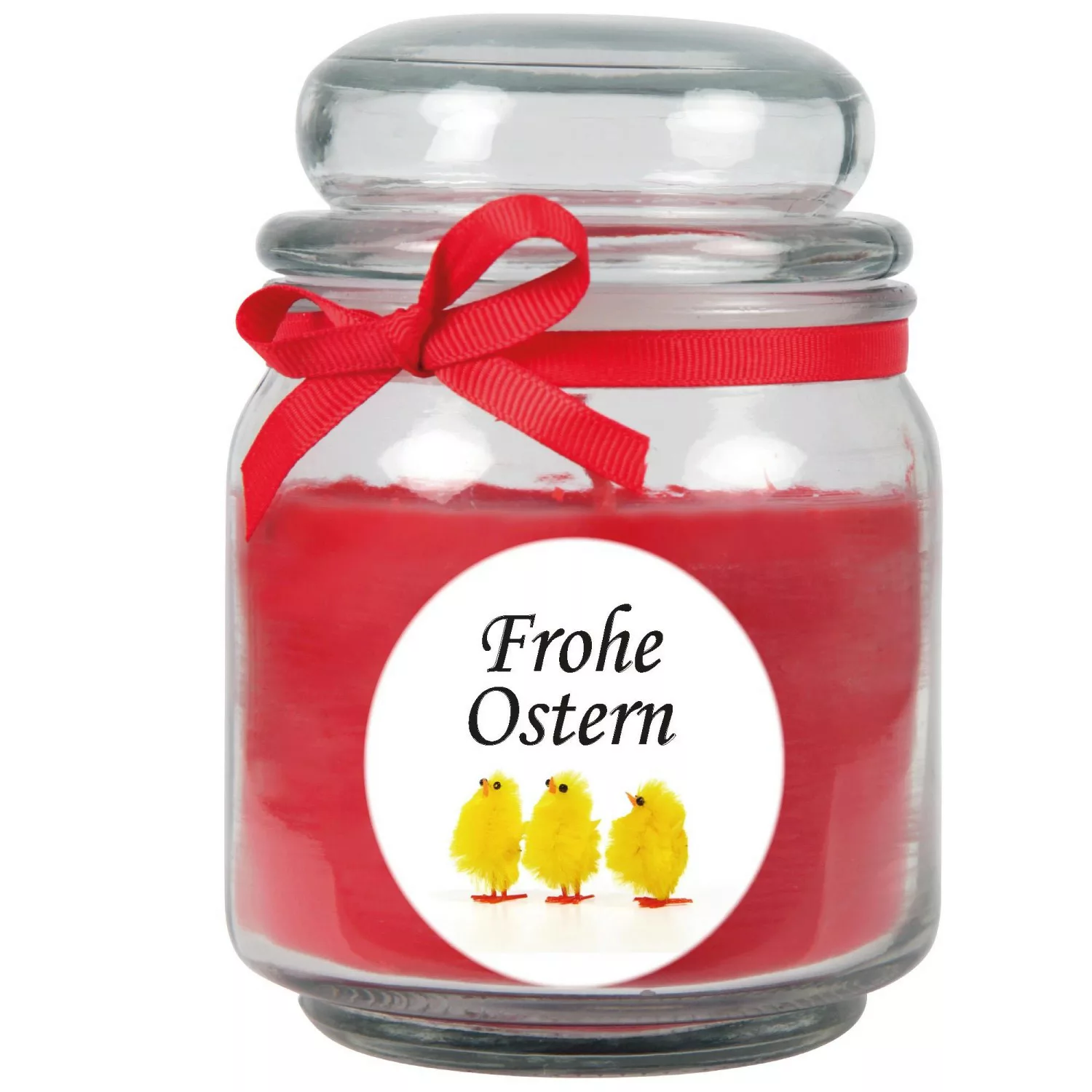 HS Candle Duftkerze & Glas Frohe Ostern Bonbon Ø9 cm Rose Küken günstig online kaufen