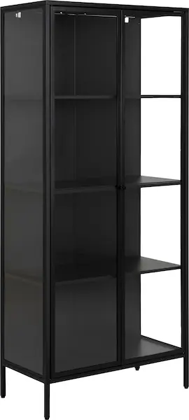 ACTONA GROUP Vitrine "New York", schwarzes Metall, mit Glastüren und 4 Fäch günstig online kaufen