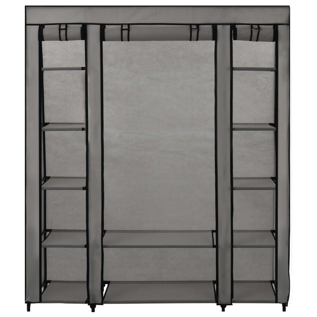 furnicato Stoffschrank mit Fächern Kleiderstangen Grau 150x45x176cm günstig online kaufen