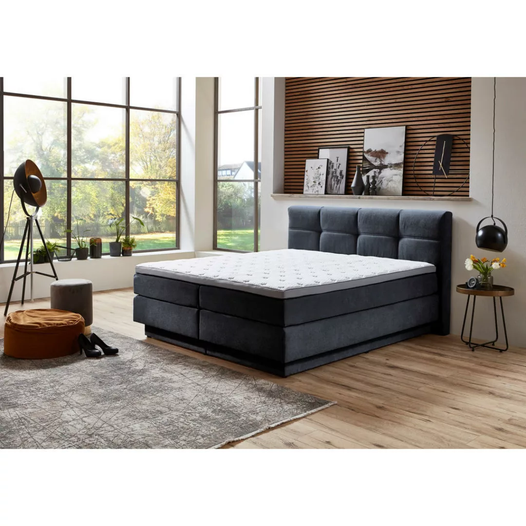 Boxspringbett Portage blau Liegefläche B/L: ca. 160x200 cm günstig online kaufen