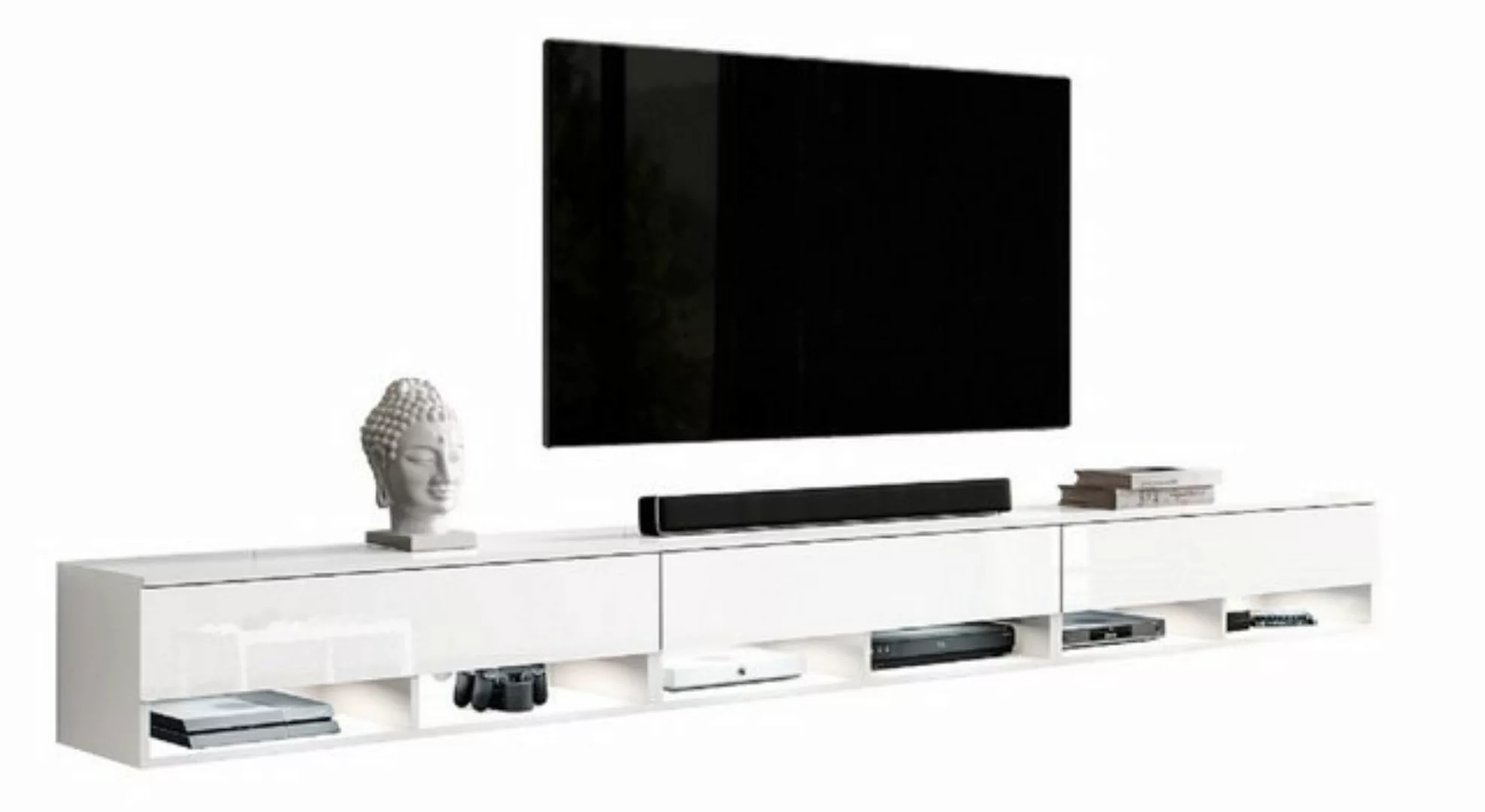 Furnix TV-Schrank Wendi 300 cm (3x100cm) Lowboard TV-Kommode 3 Farbvariante günstig online kaufen