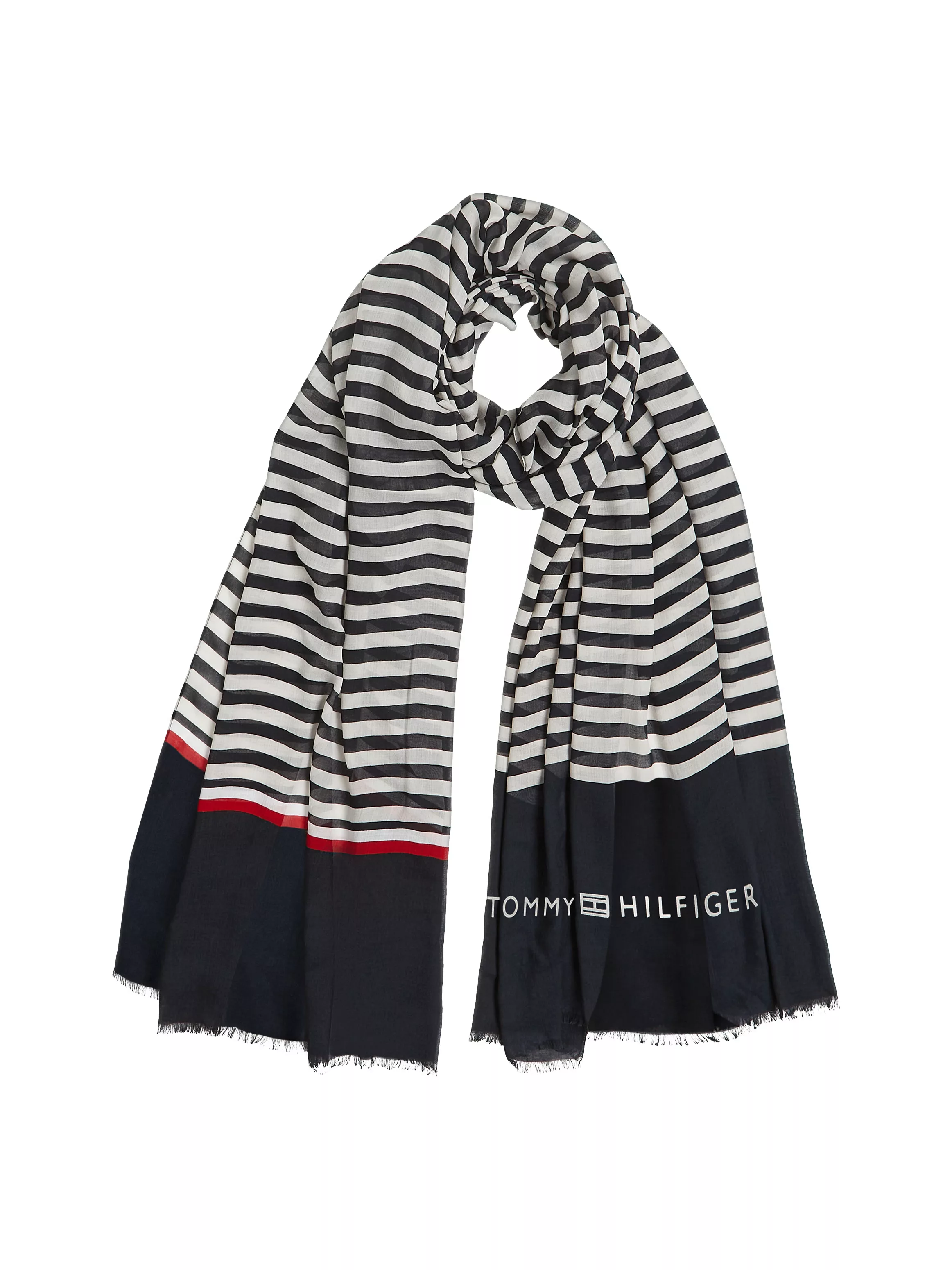 Tommy Hilfiger Schal "ESSENTIAL FLAG SCARF", Mit Streifenmuster und Farbdet günstig online kaufen