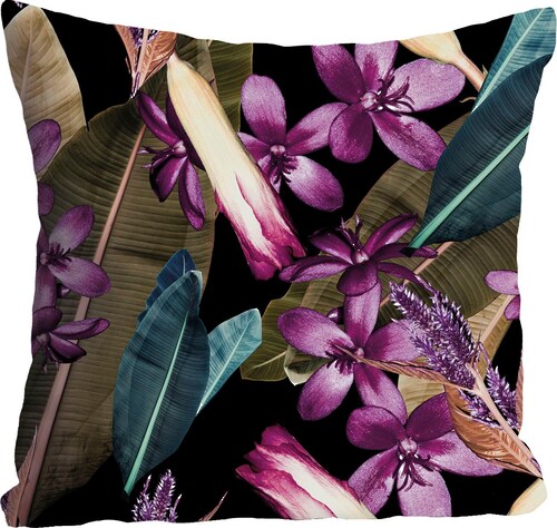 queence Dekokissen »»Blüten & Blätter««, Kissenhülle ohne Füllung, 1 Stück günstig online kaufen