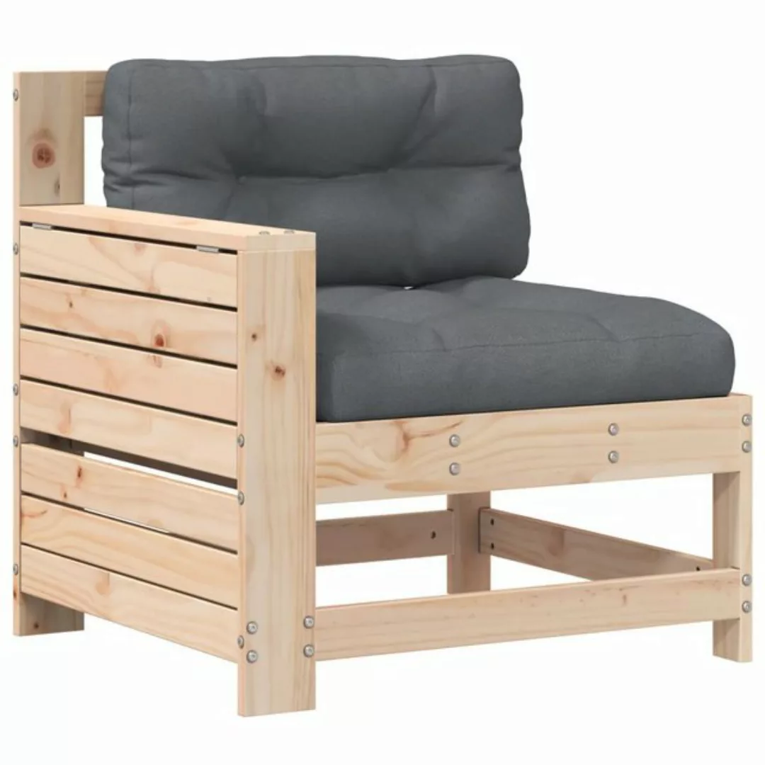 vidaXL Sofaelement Gartensofa mit Armlehne und Kissen Massivholz Kiefer (1 günstig online kaufen