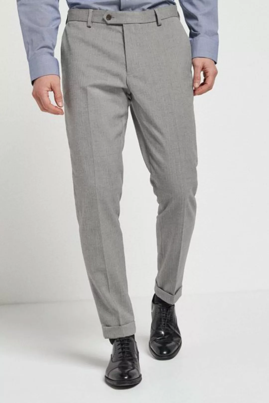 Next Anzughose Anzug mit Fischgratmuster: Slim Fit Hose (1-tlg) günstig online kaufen
