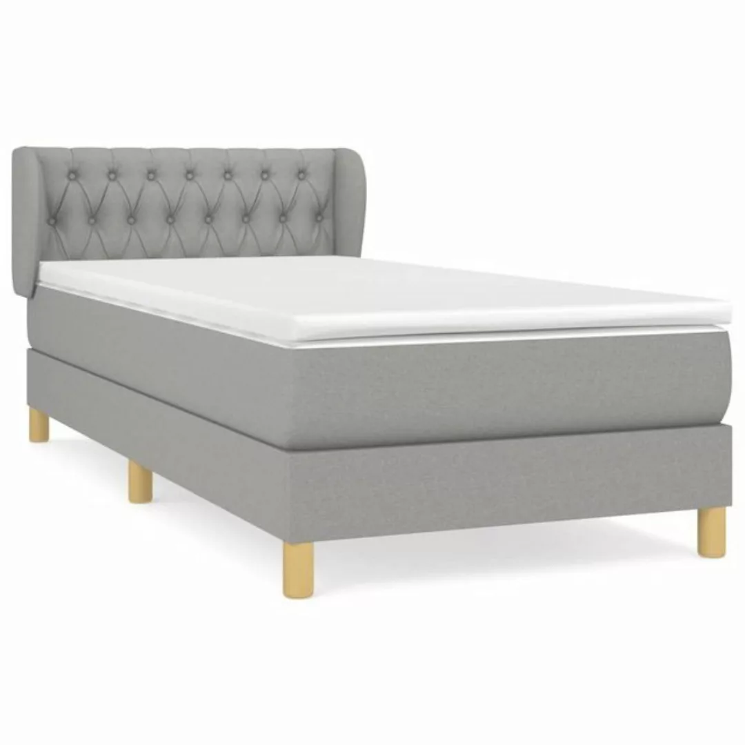 vidaXL Bettgestell Boxspringbett mit Matratze Hellgrau 100x200 cm Stoff Bet günstig online kaufen