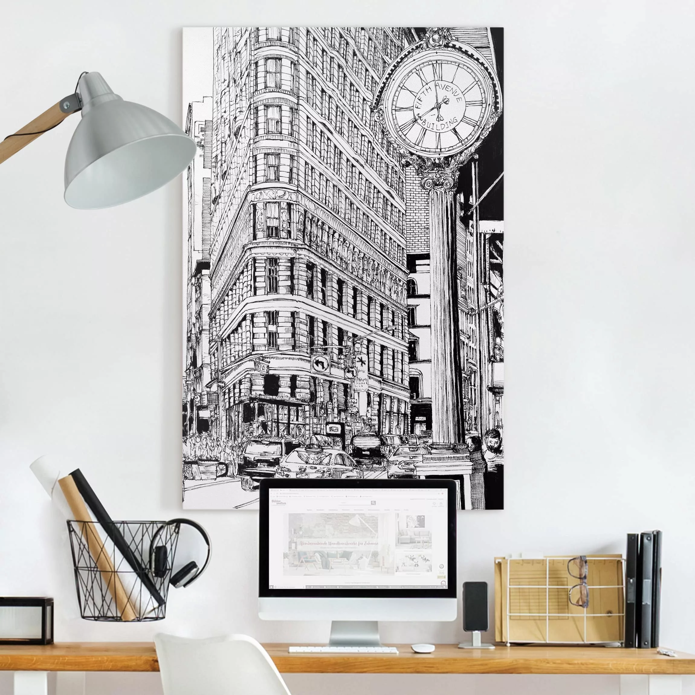 Leinwandbild Architektur & Skyline - Hochformat City Study - Flatiron Build günstig online kaufen