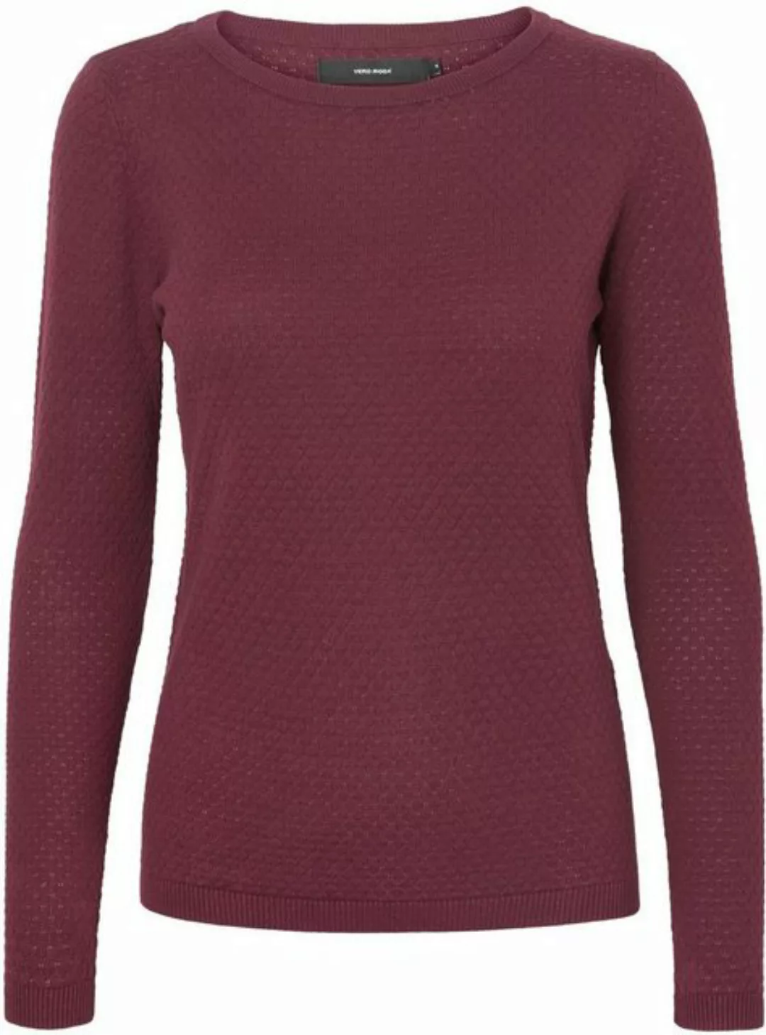 Vero Moda Rundhalspullover VMCARE STRUCTURE LS O-NECK BLOUSE aus Bio-Baumwo günstig online kaufen