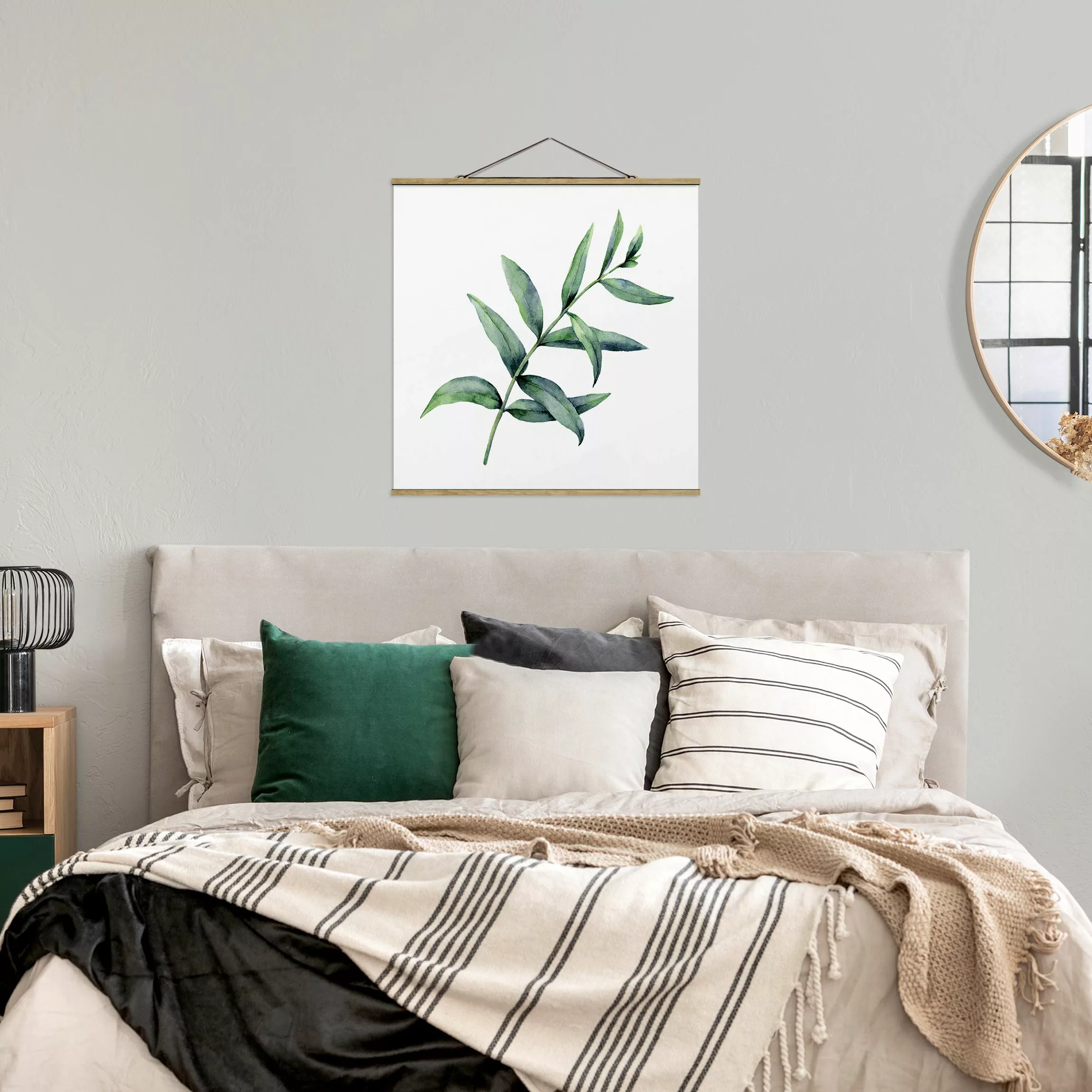 Stoffbild mit Posterleisten Aquarell Eucalyptus I günstig online kaufen