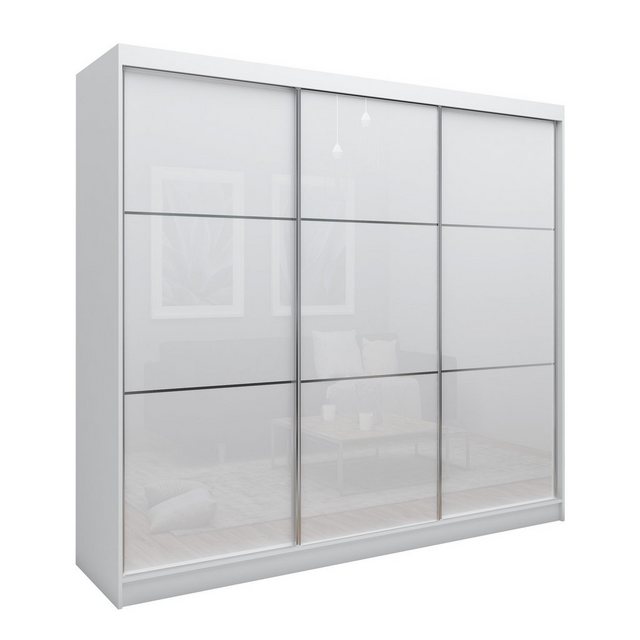 Compleo Schwebetürenschrank CINZIA, Schrank mit Lacobel Glas (240 cm, mit o günstig online kaufen