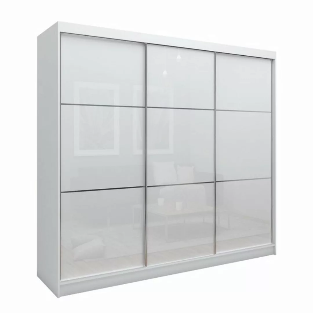 Compleo Schwebetürenschrank CINZIA, Schrank mit Lacobel Glas (240 cm, mit o günstig online kaufen
