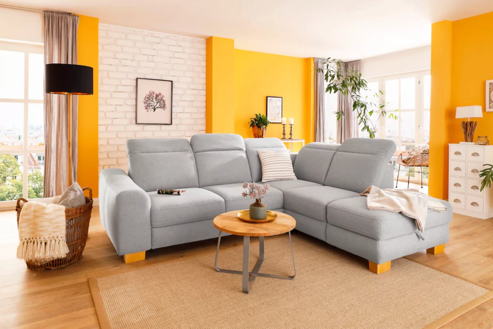 Home affaire Ecksofa »Dundee L-Form«, wahlweise mit Kopfteilverstellung und günstig online kaufen