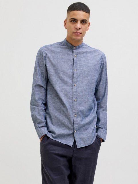 Jack & Jones Langarmhemd "JJESUMMER BAND SHIRT LS SN", mit Bandkragen günstig online kaufen