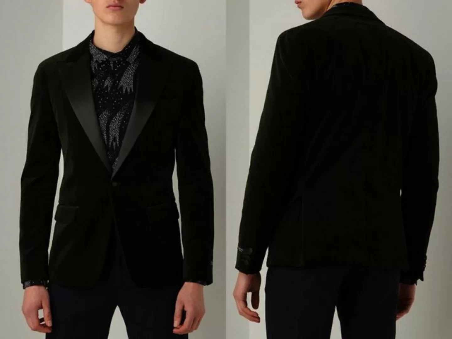 Scotch & Soda Sakko Scotch & Soda Satin Trimmed Velvet Smoking Blazer Tuxed günstig online kaufen