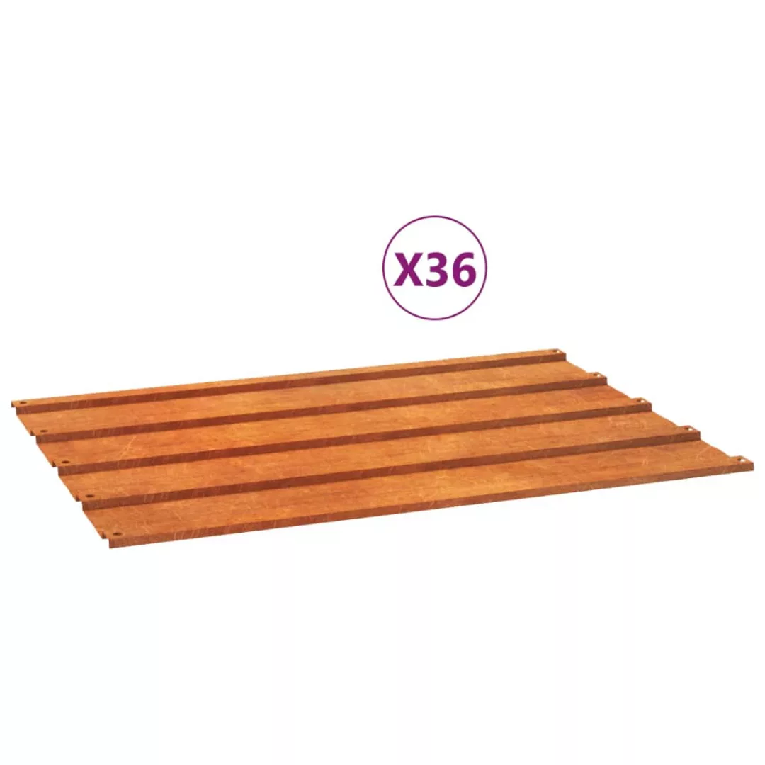 Vidaxl Dachplatten 36 Stk. Grau 60x44 Cm Kortenstahl günstig online kaufen