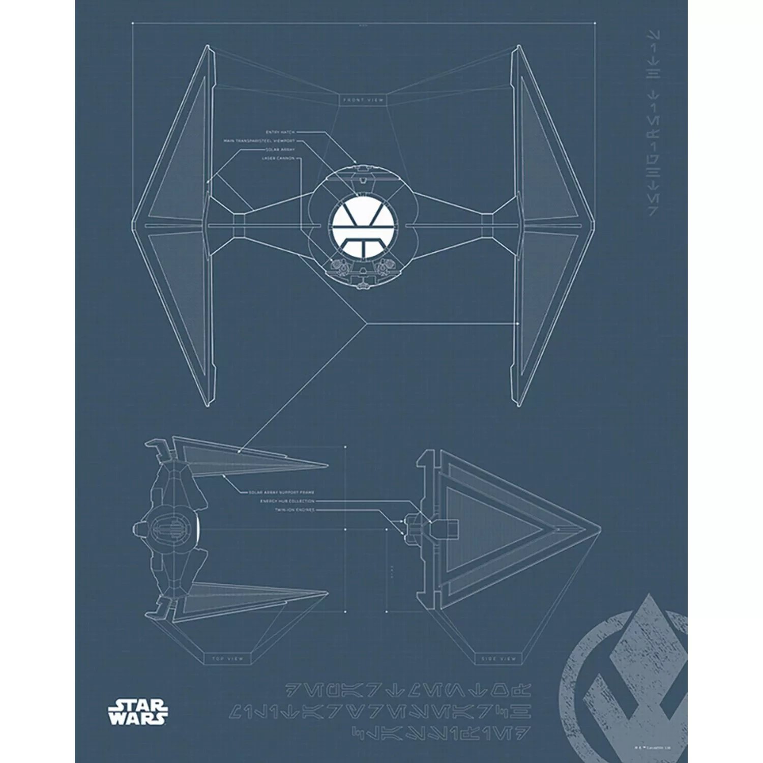 Disney Poster Star Wars Tie Fighter Dunkelblau 40 x 50 cm 611684 günstig online kaufen