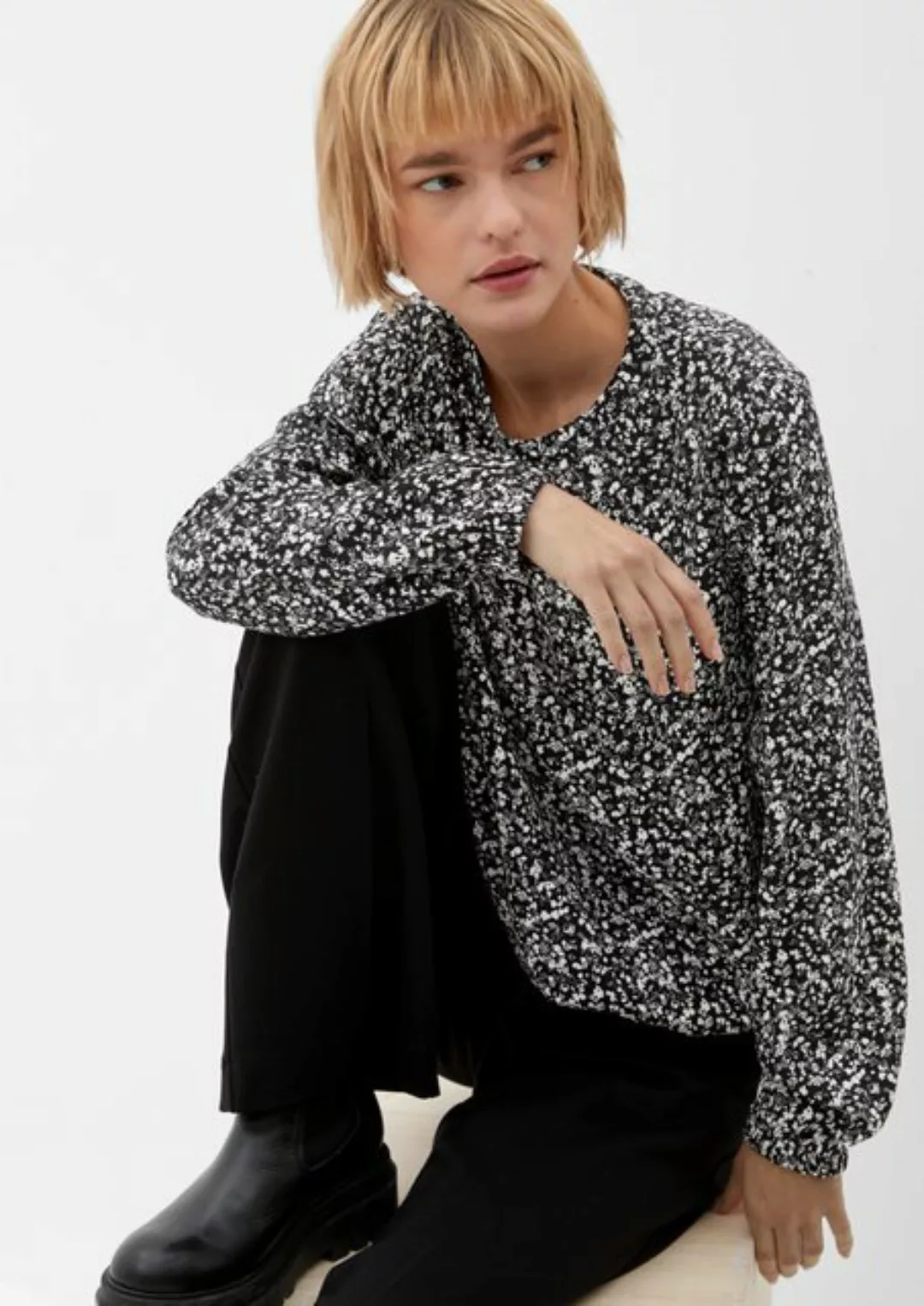 s.Oliver Langarmbluse Print-Bluse aus Viskose-Crêpe günstig online kaufen