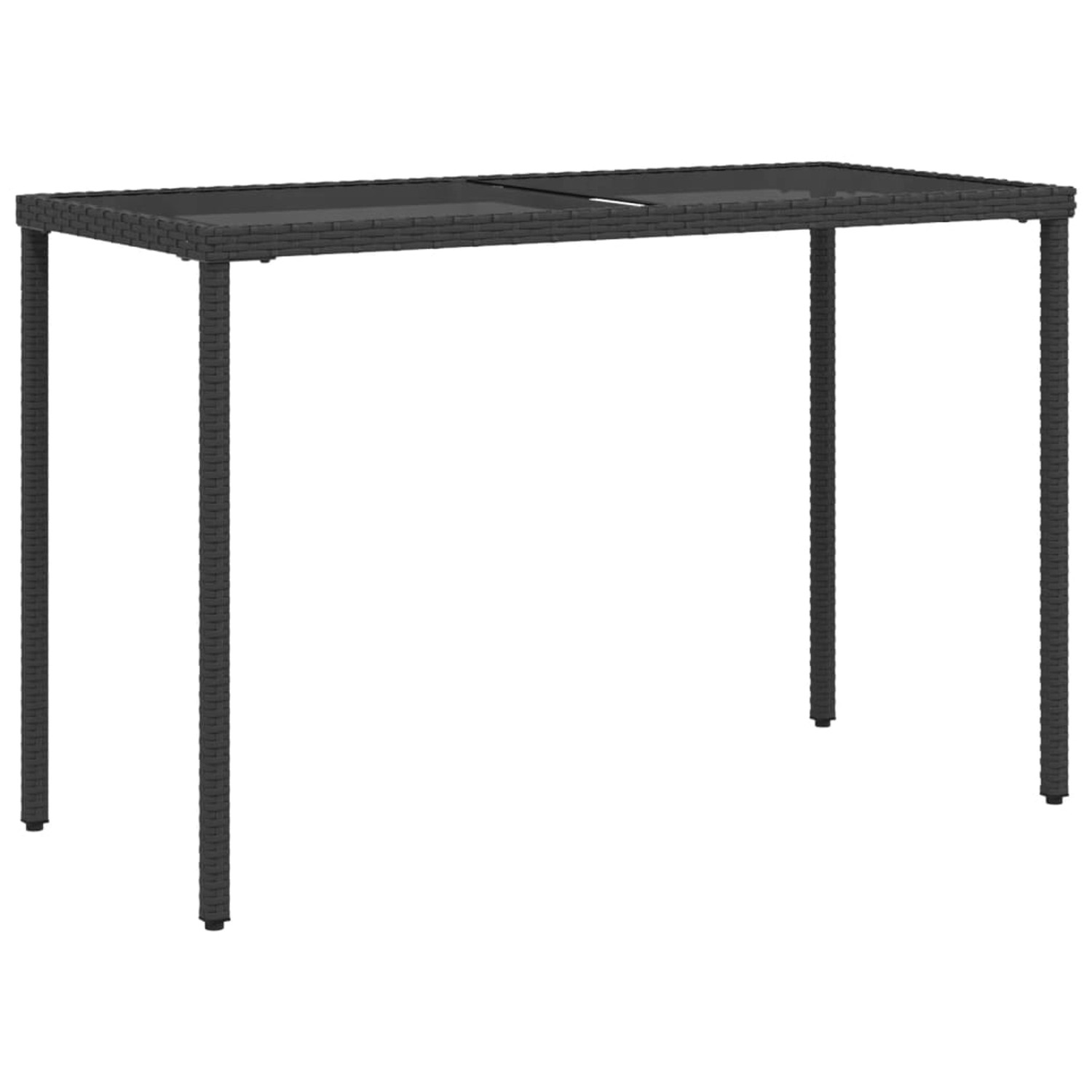 vidaXL Gartentisch mit Glasplatte Schwarz 115x54x74 cm Poly Rattan 365072 günstig online kaufen