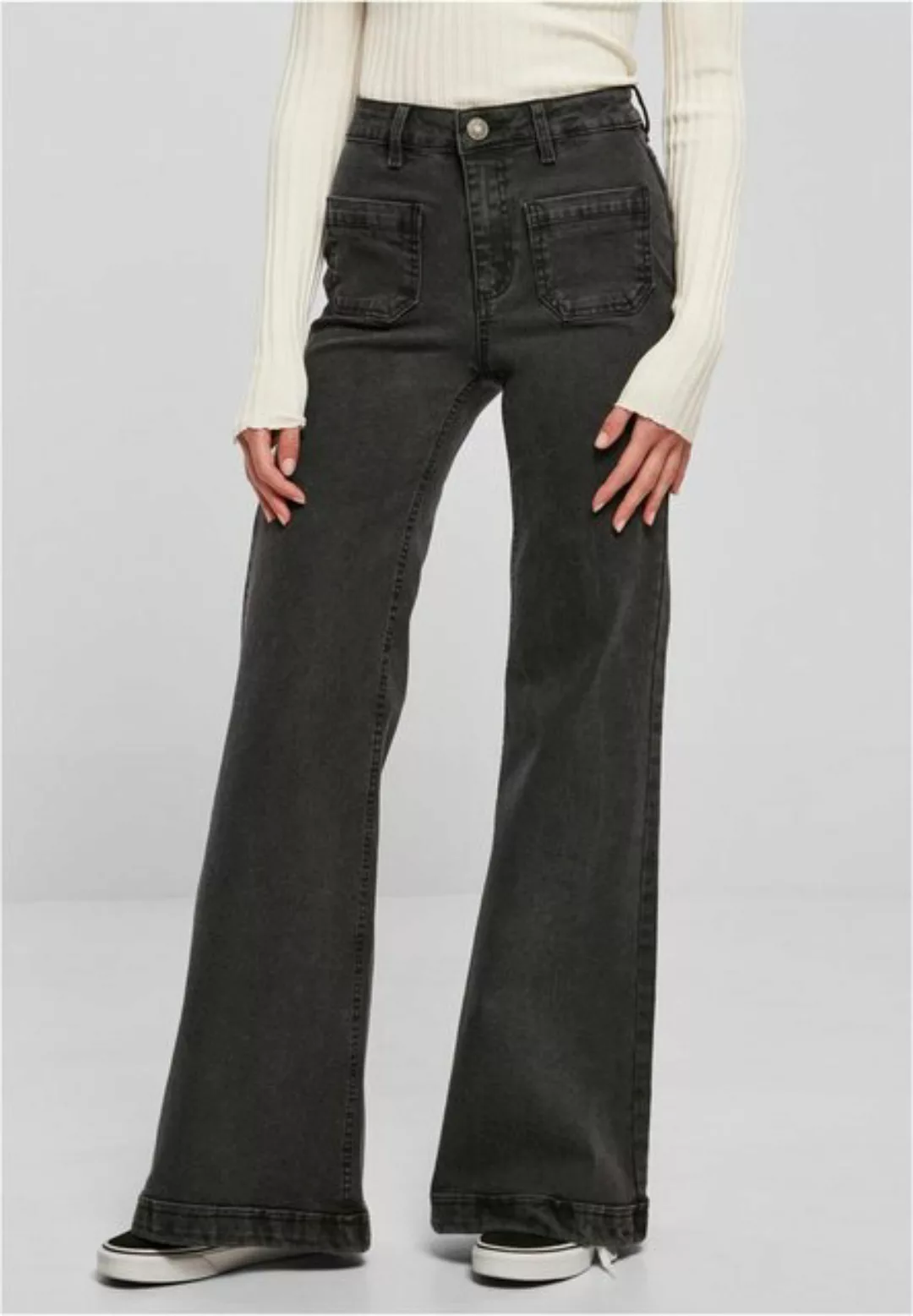 URBAN CLASSICS Funktionshose Ladies Vintage Flared Denim Pants Jeanshosen f günstig online kaufen