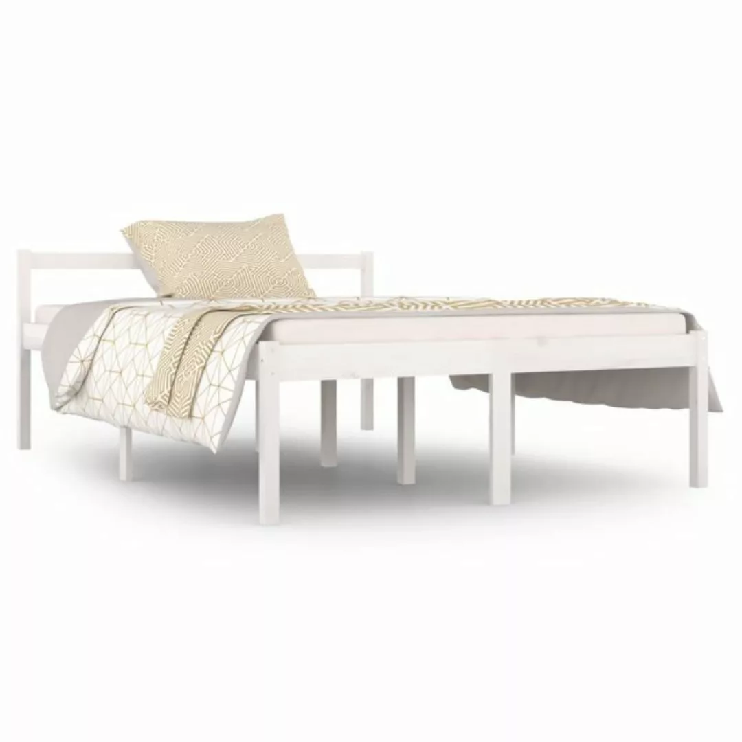furnicato Bett Seniorenbett Weiß 140x190 cm Massivholz Kiefer günstig online kaufen