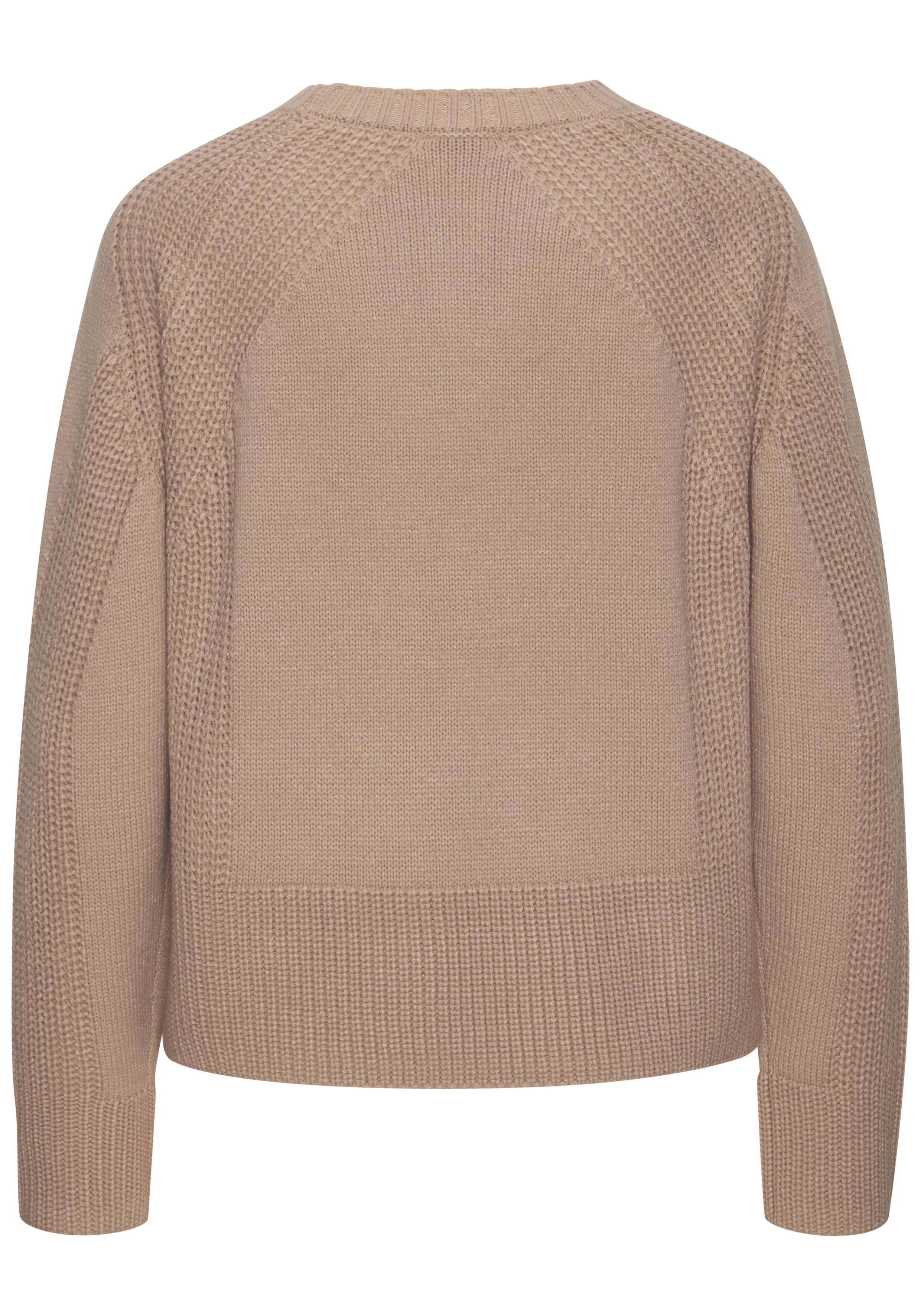 LASCANA Strickpullover, mit Grobstrick-Details, Damen Pullover mit Rundhals günstig online kaufen