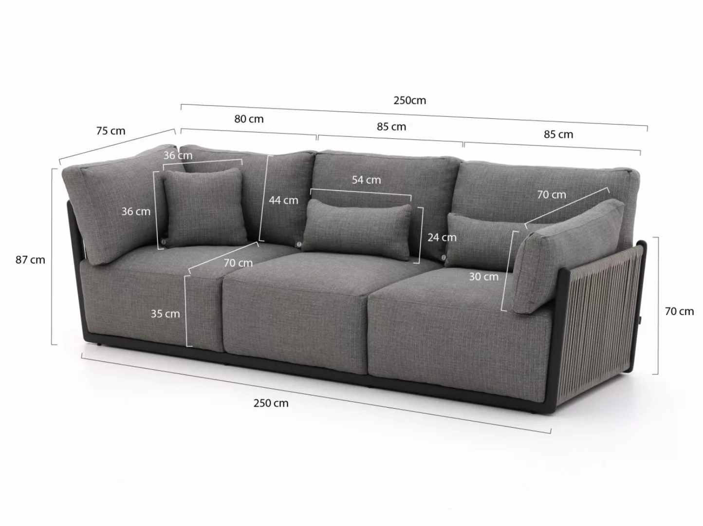 SUNS Sorrento Gartensofa 265 cm inkl. Eckelement rechts günstig online kaufen