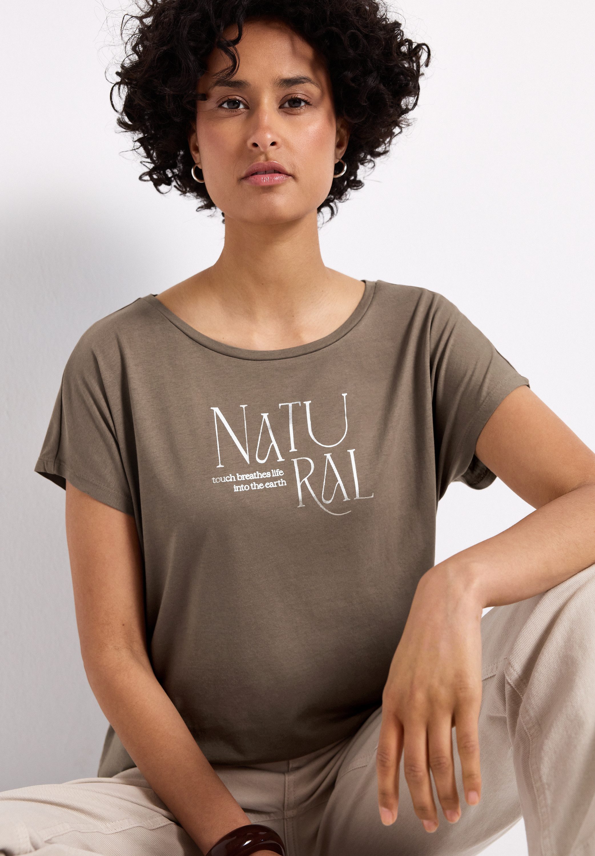 STREET ONE T-Shirt, mit Materialmix günstig online kaufen