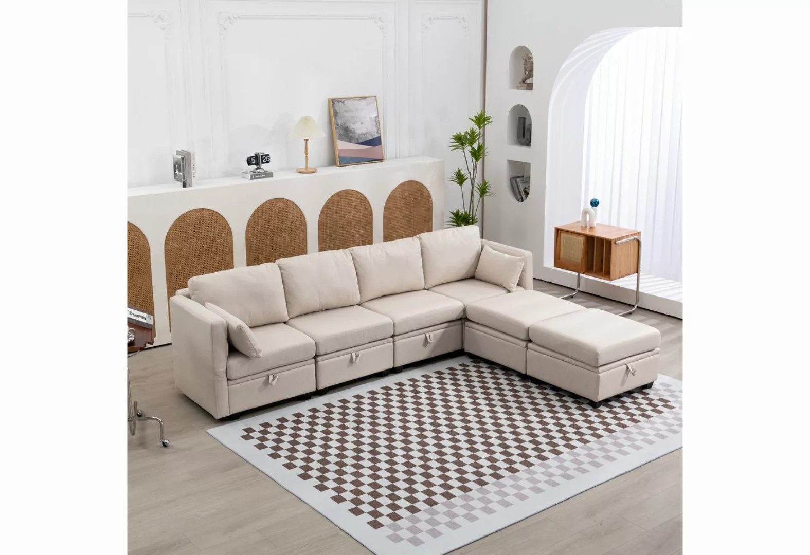 HAUSS SPLOE Sofa Schlafsofa U-förmigen Sofa mit Stauraum Gespleißtes sofa e günstig online kaufen