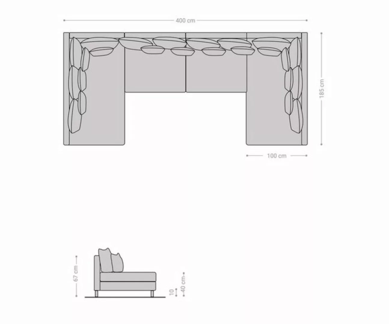 DELIFE Wohnlandschaft Clovis, XL Weiss Schwarz Wohnlandschaft Modulsofa günstig online kaufen