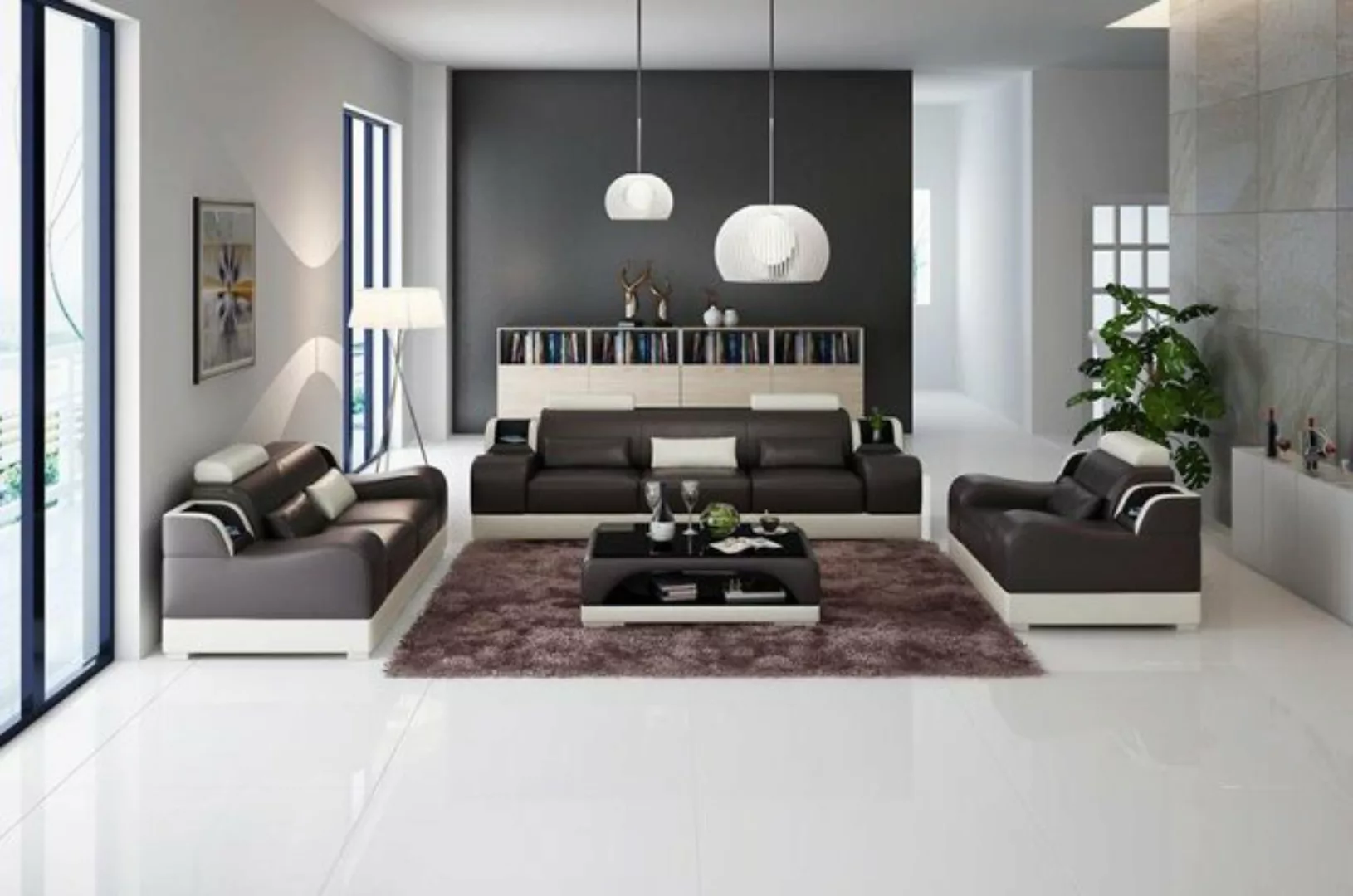 JVmoebel Sofa Beige Sofagarnitur Couch Polster Sofa 3+1+1 Garnituren Design günstig online kaufen