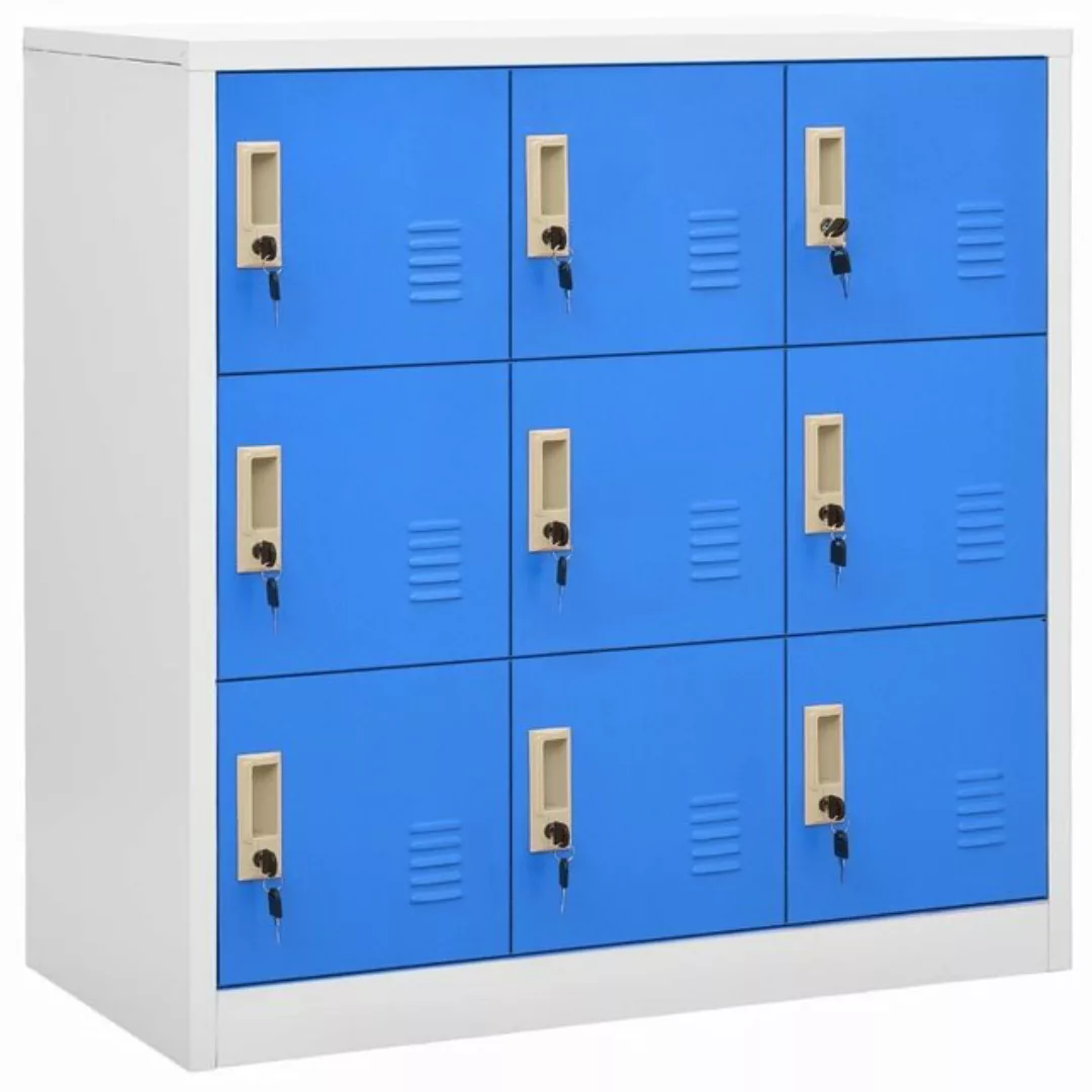 vidaXL Aktenschrank Schließfachschrank Hellgrau und Blau 90x45x92,5 cm Stah günstig online kaufen