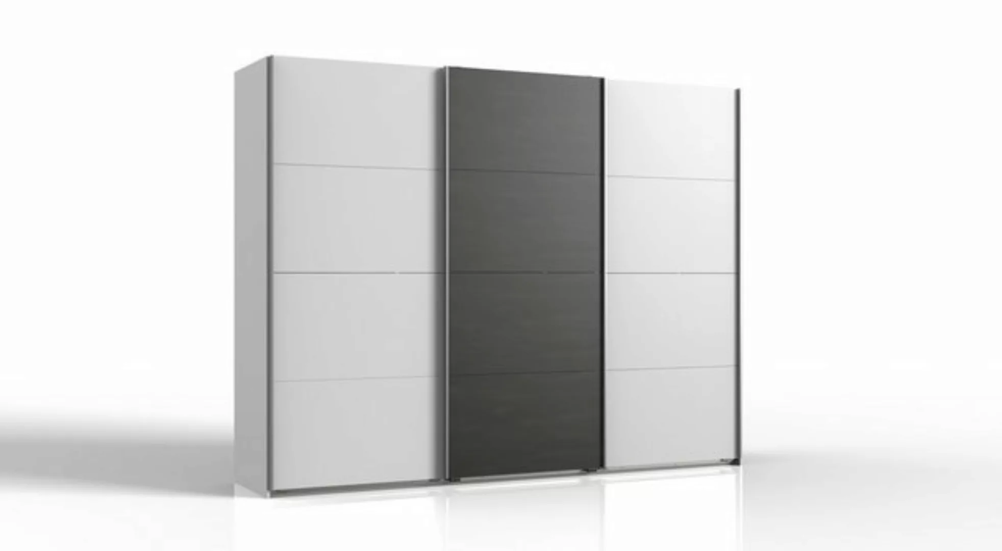 freiraum Schwebetürenschrank Minden in WEISS + RAW STEEL - 270x208x65cm (Bx günstig online kaufen