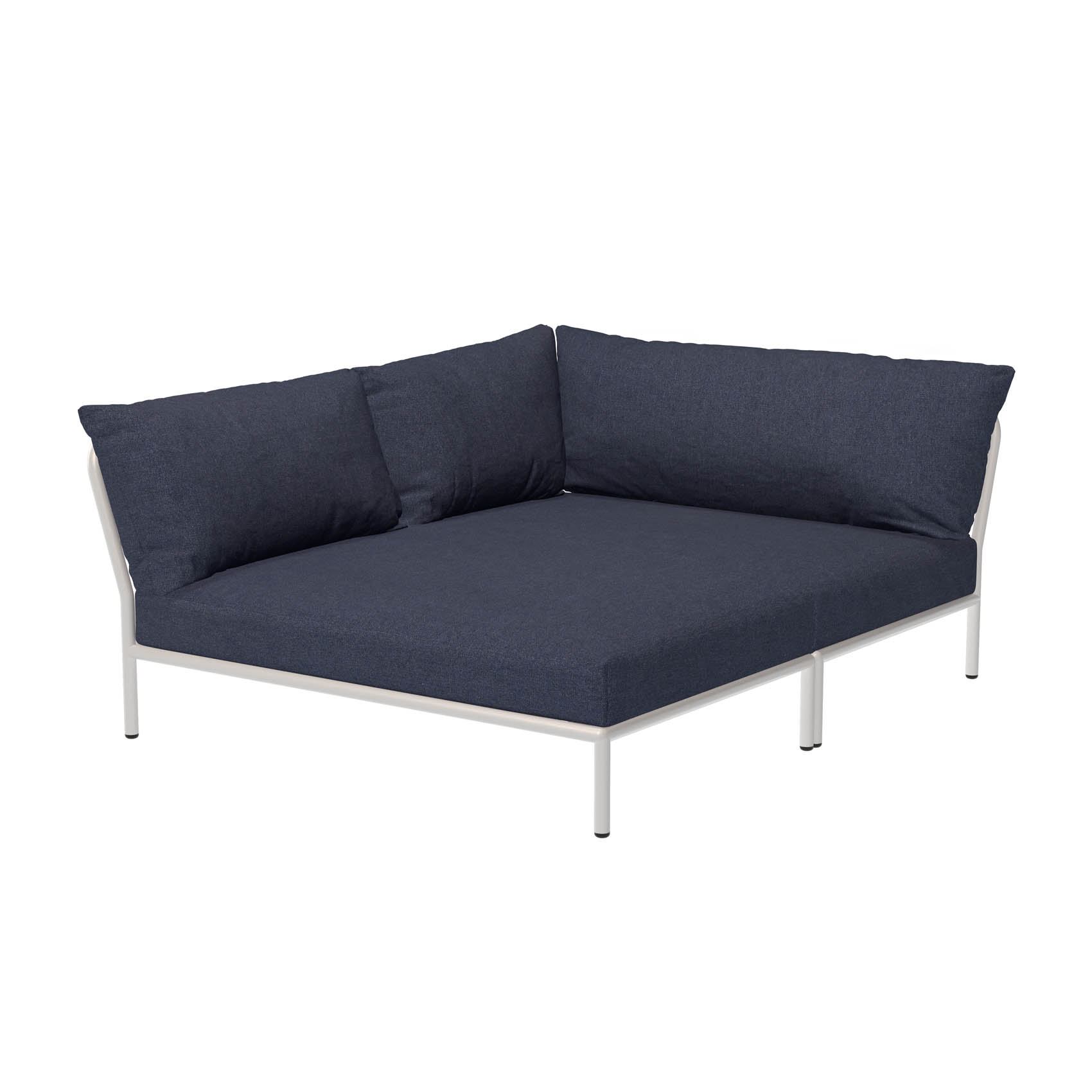 LEVEL2 Outdoor Eck-Sofa Lounge-Modul 5 Indigo Weiß Links günstig online kaufen