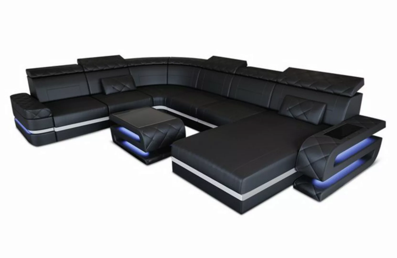 Sofa Dreams Wohnlandschaft XXL Ledersofa Bologna U Form Mini, Designersofa, günstig online kaufen