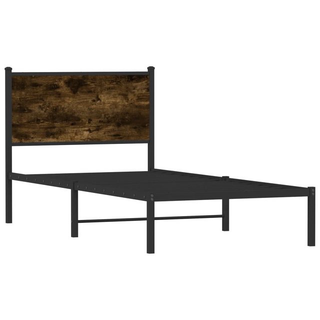 vidaXL Bett Metallbett ohne Matratze Räuchereiche 90x200 cm günstig online kaufen