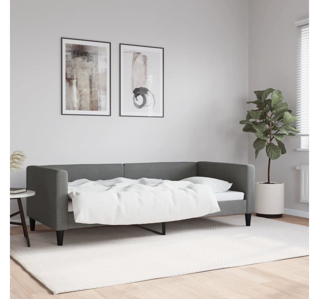 vidaXL Gästebett Tagesbett Dunkelgrau 90x190 cm Stoff Gästebett Gästecouch günstig online kaufen