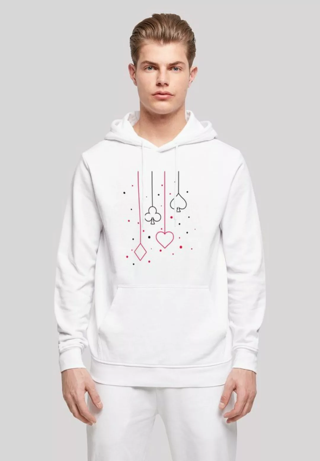 F4NT4STIC Kapuzenpullover "Kreuz Pik Herz Karo Poker Kartenspiel", Print günstig online kaufen