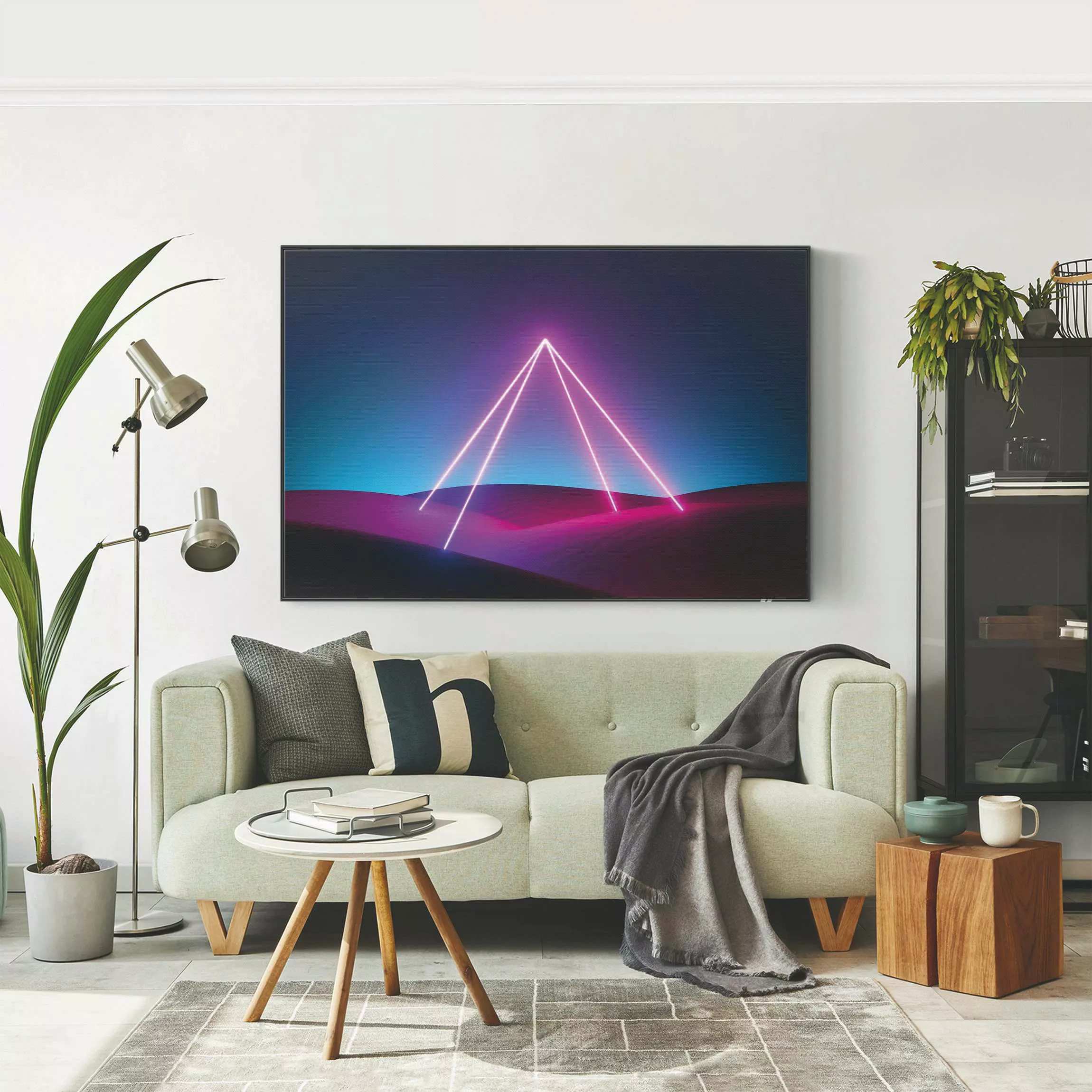 Akustik-Wechselbild Neonlichtpyramide günstig online kaufen