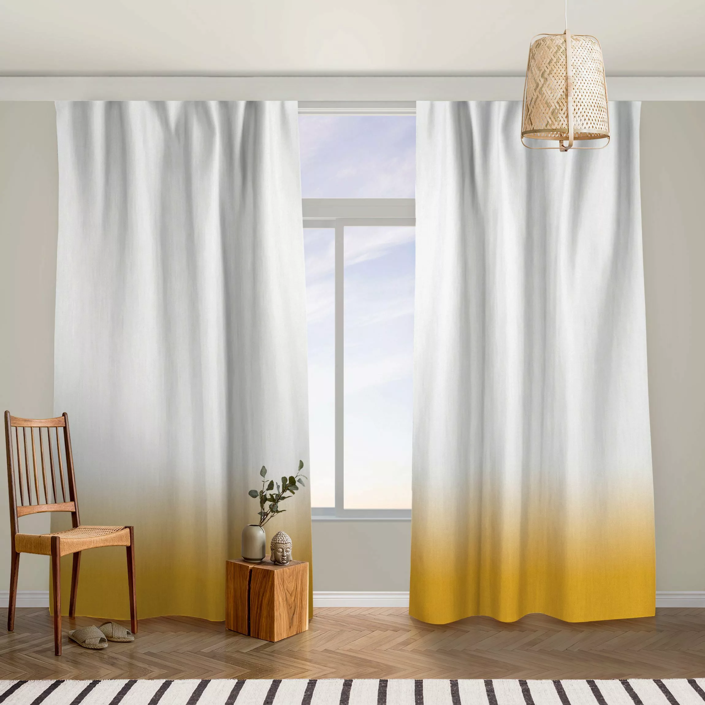 Vorhang Dip-Dye Warmes Gelb günstig online kaufen