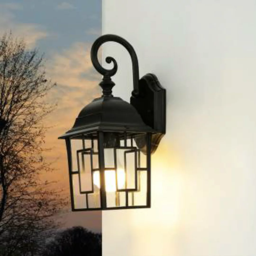 LED Außenwandlampe Hoflicht Laterne Lübeck Schwarz günstig online kaufen