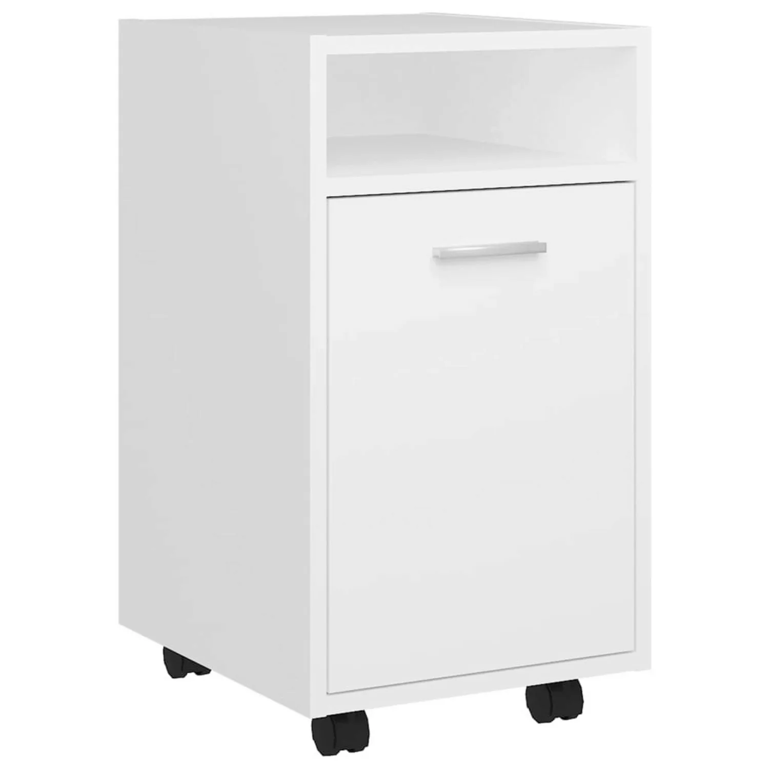 vidaXL Aktenschrank Beistellschrank mit Rollen Weiß 33x38x60 cm Spanplatte günstig online kaufen