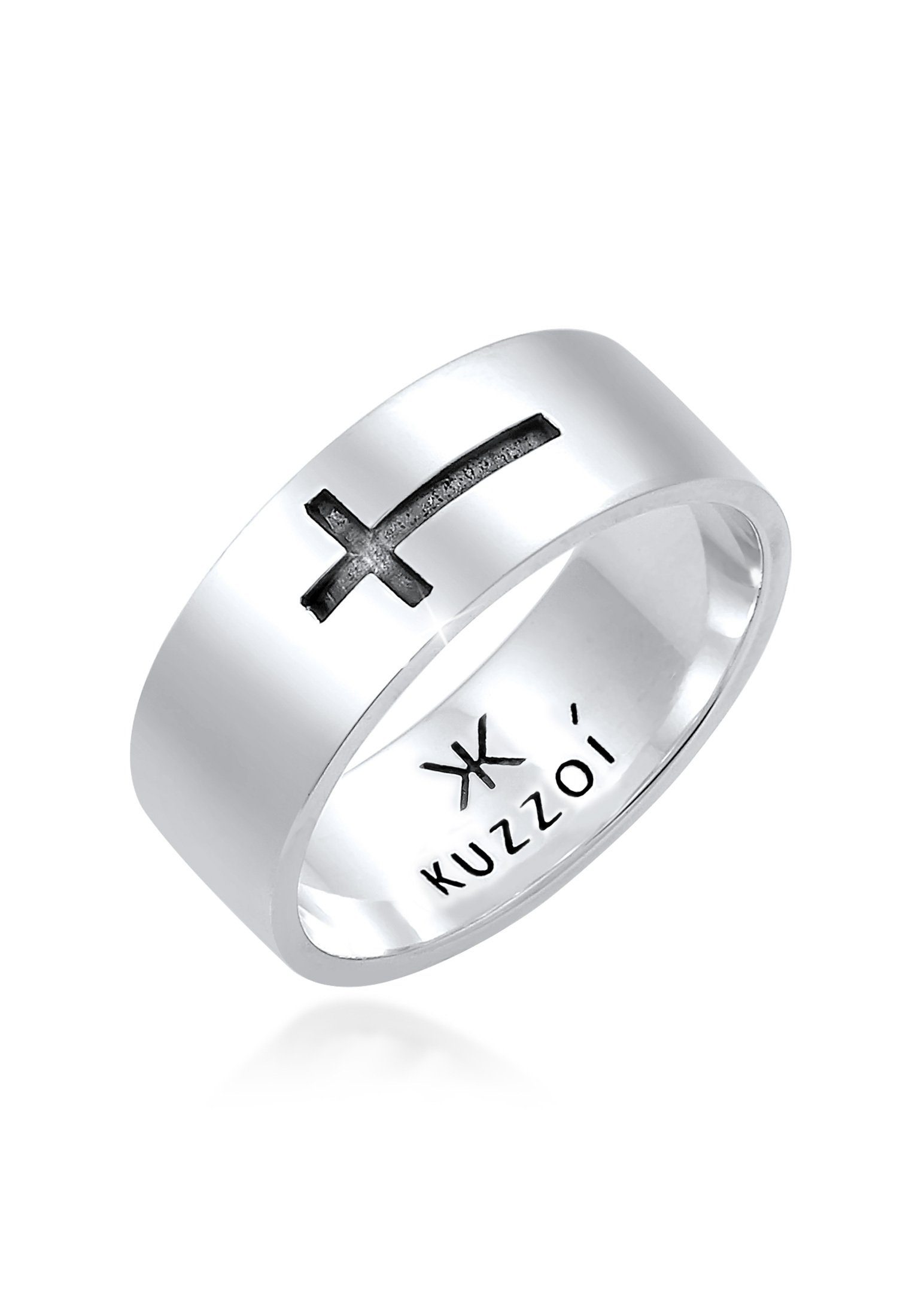 Kuzzoi Silberring Herren Bandring Kreuz Glanz günstig online kaufen