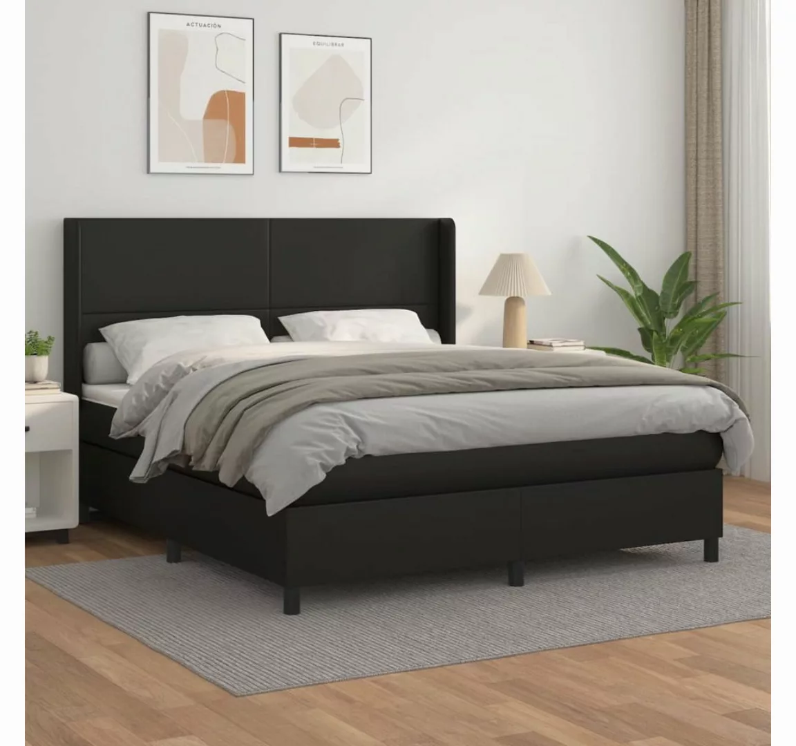 vidaXL Boxspringbett Bett Boxspringbett Kunstleder komplett mit Matratze & günstig online kaufen