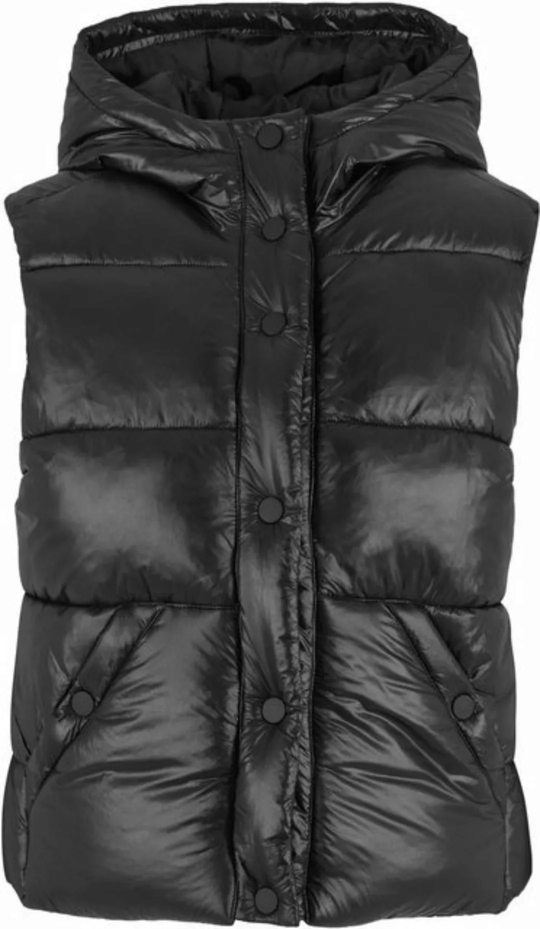 URBAN CLASSICS Sweatweste Ladies Recycled Shiny Puffer Vest With Hood günstig online kaufen