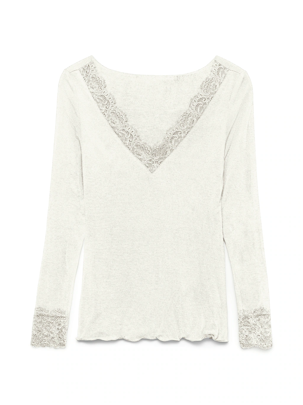 Vero Moda Langarmshirt "VMSKYE LS V-NECK LACE TOP JRS NOOS" günstig online kaufen