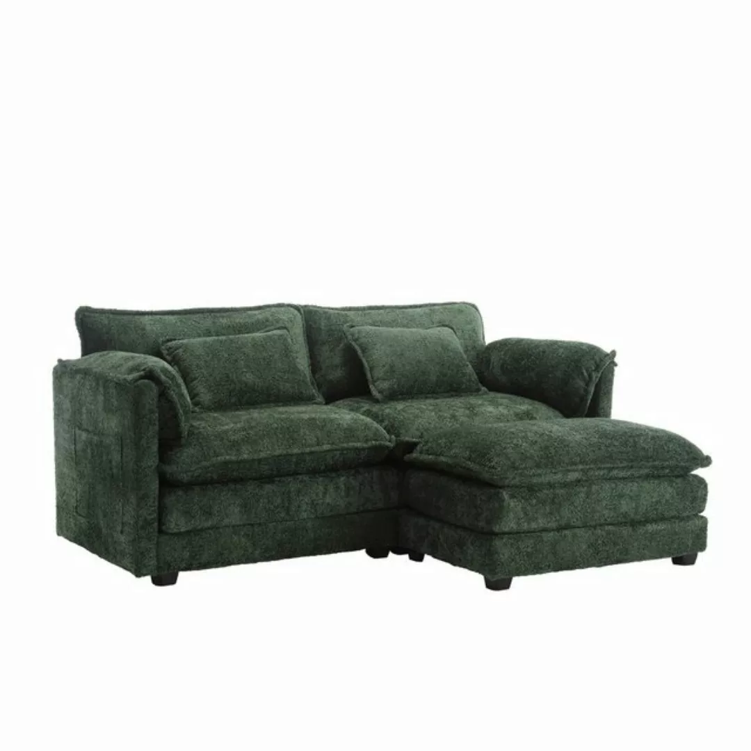 Yorbay Sofa Zweisitzer-Sofa TV-Sessel, Wohnzimmersofa mit Fußstütze und Kis günstig online kaufen