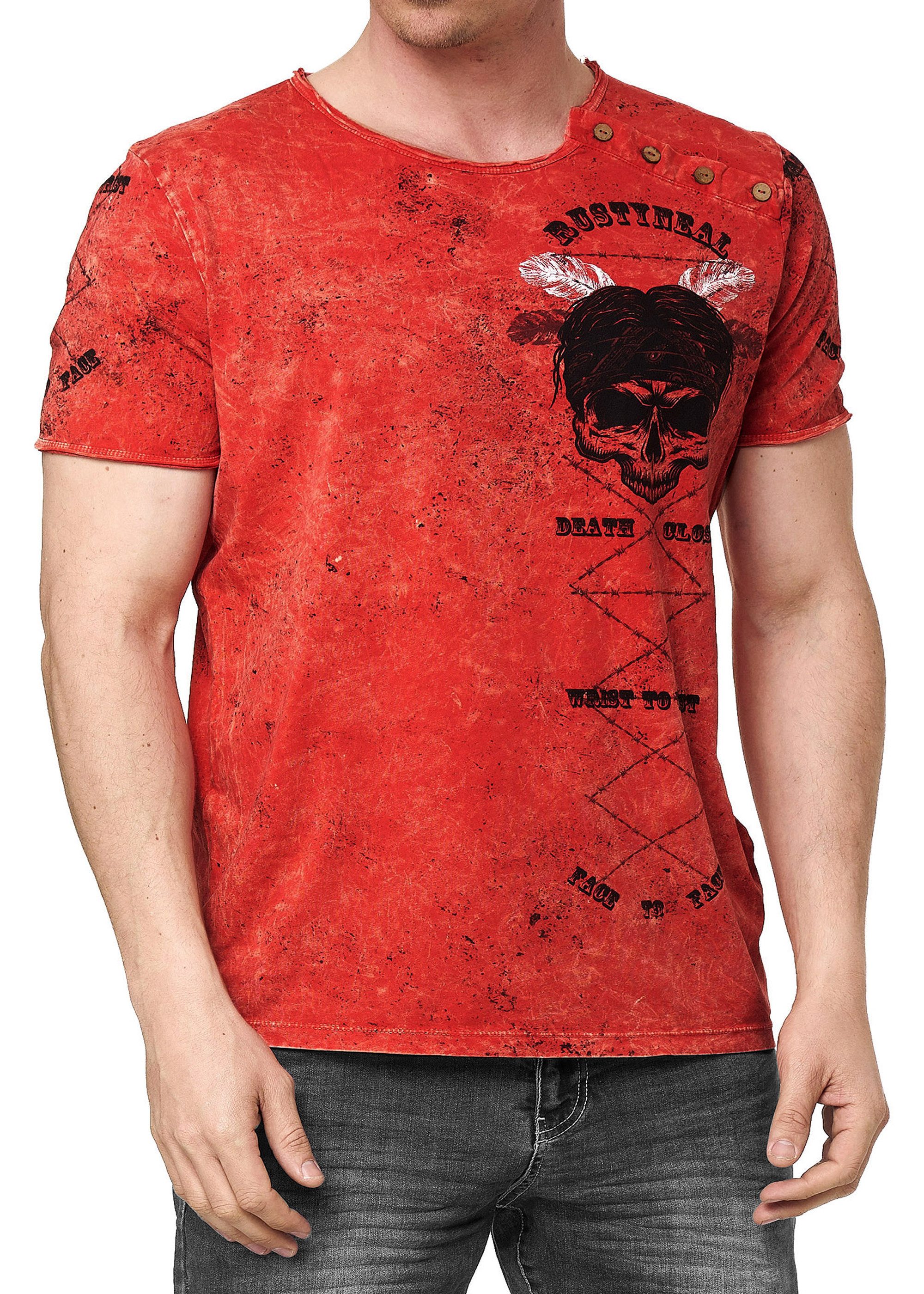 R-NEAL T-Shirt T-Shirt Verwaschen Regular Printed günstig online kaufen