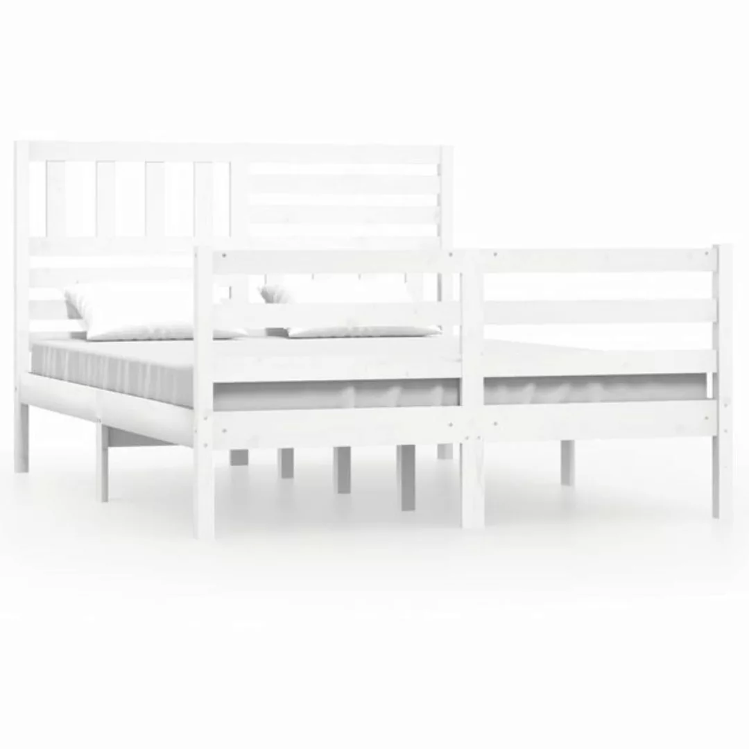 furnicato Bett Massivholzbett Weiß 160x200 cm günstig online kaufen
