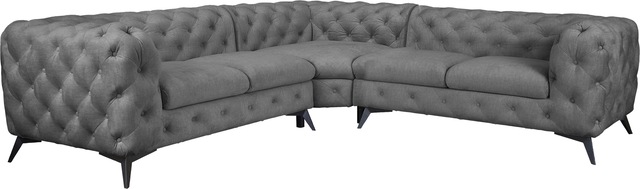 Leonique Chesterfield-Sofa "Ecksofa GLYNIS L-Form mit Wellenunterfederung, günstig online kaufen
