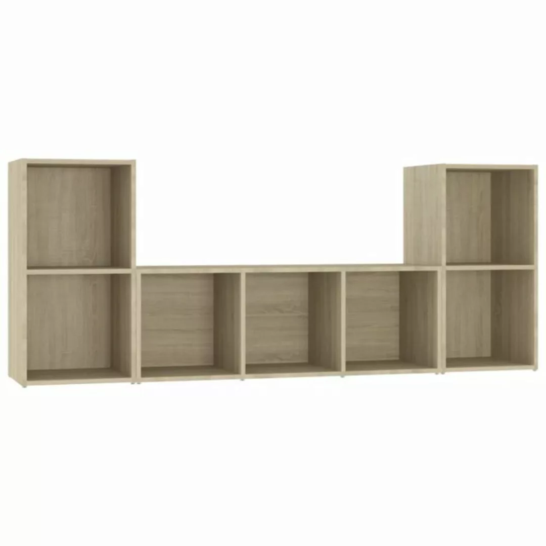 vidaXL TV-Schrank 3-tlg. TV-Schrank-Set Sonoma-Eiche Holzwerkstoff (1-St) günstig online kaufen